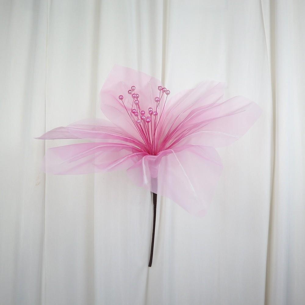 Transparent Silk Silk Yarn Lily Flower 55cm Flower Diameter Wedding Road Lead Flower