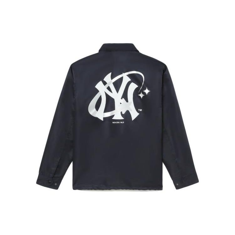 New Era X MLB Collaboration SS23 Logo Print Single-Breasted Fitted Collar Long Sleeve Jacket Men Jackets Dark-Blue 13471013