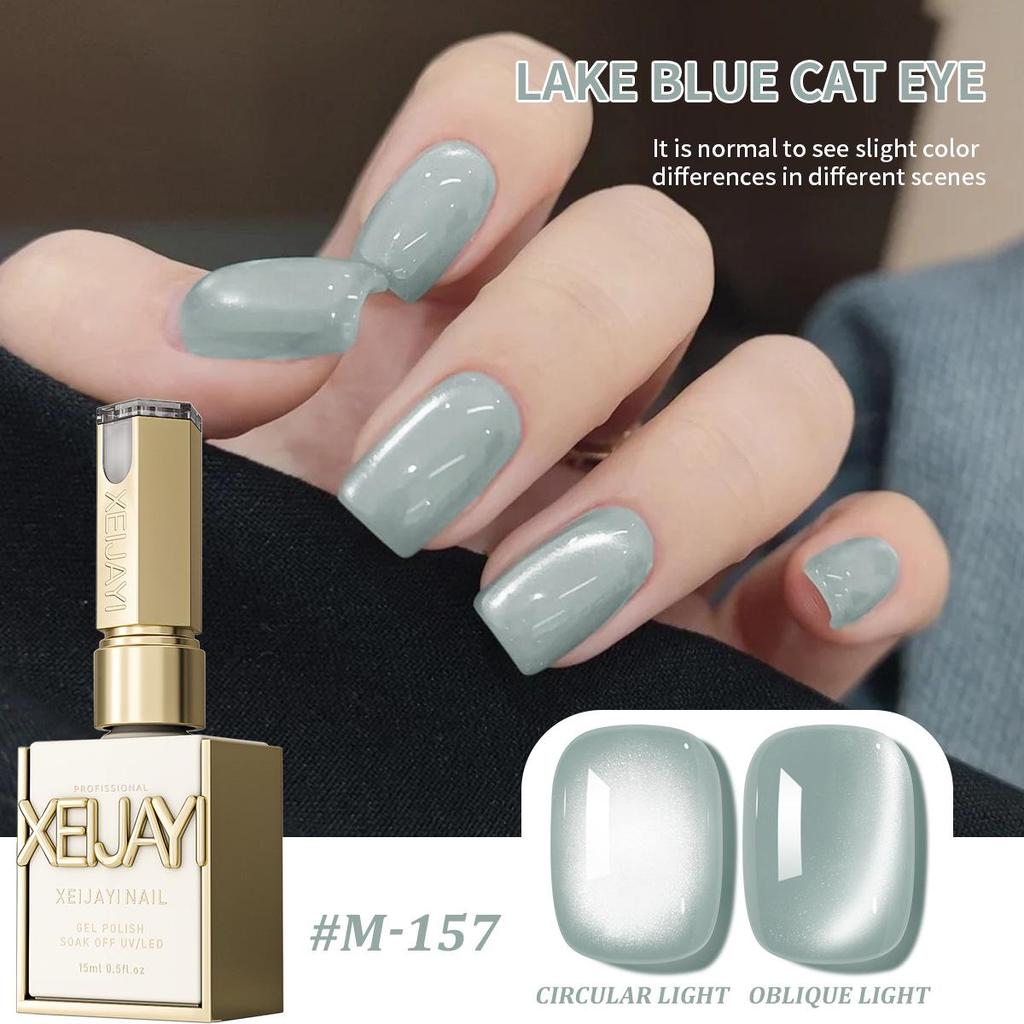 2025 Trendy Mint Mambo Porcelain Glass Bead Cat Eye Gel Polish