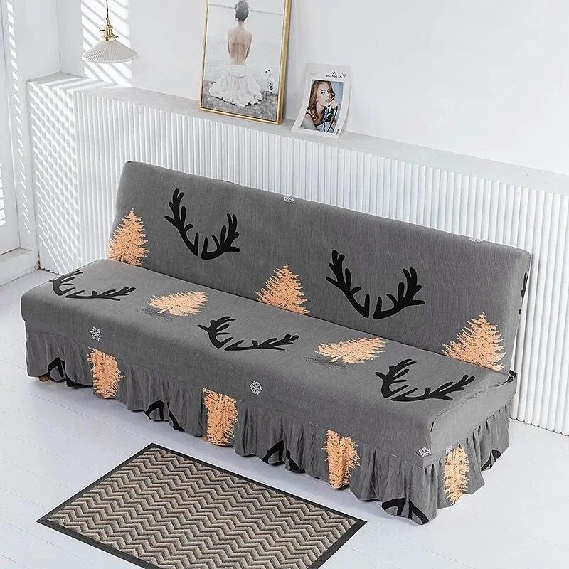 Armless Sofa Cover Elastic Full Folding Sofa Bedspread Universal Skirt Edge Sofa Cushion Full Cover Protective Cover