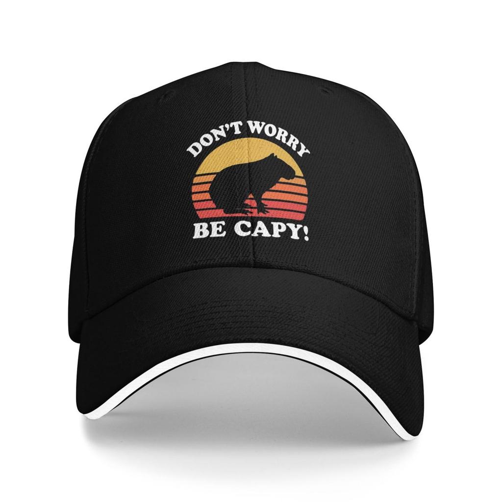 Dont Worry Be Capy Capybaras Baseball Caps Snapback Baseball Hats Breathable Casual Casquette Outdoor Unisex