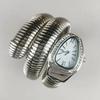 Orologio da donna al quarzo con cinturino in acciaio a due cerchi a forma di serpente, personalità, completamente diamantato, produttore