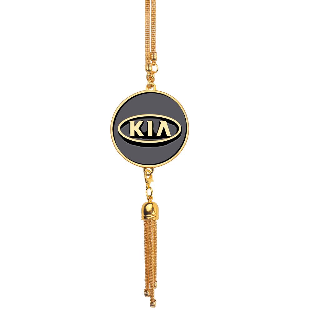

2026 Hot Car Sticker Car Interior Metal Emblem Rearview Mirror Hanging Pendant For KIA Sportage Ceed Sorento Cerato Optima Pican