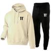 Men's Casual Autumn/Winter Hooded Set - Trendy Plus Velvet Hoodie & Sweatpants Two-Piece Set