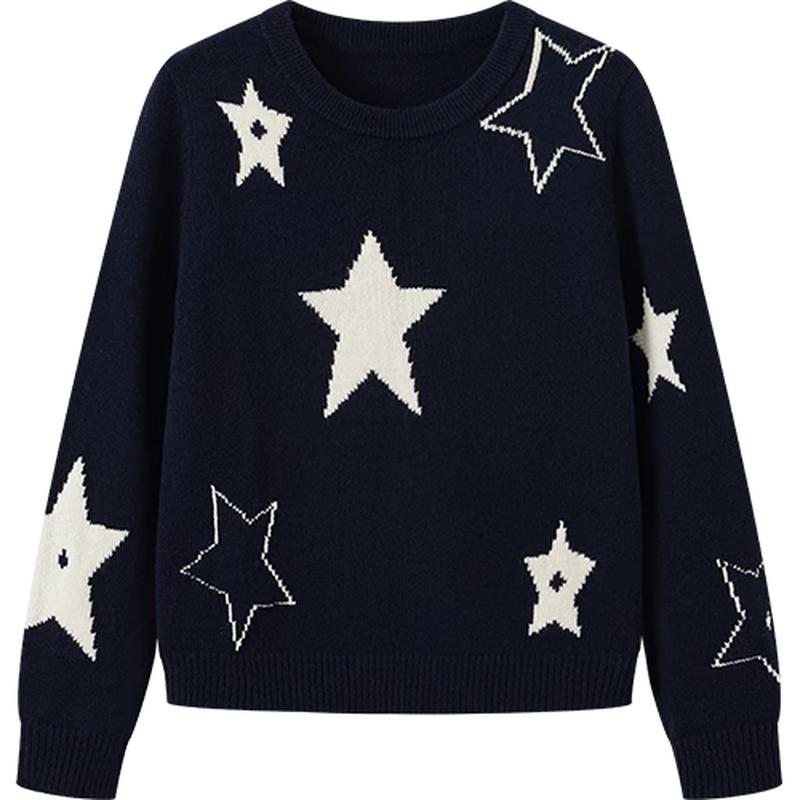 YEEHOO Boys 100% Wool Round Neck Sweater