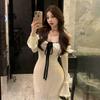Elegant Beach One-Shoulder Maxi Dress with Waist-Cinched Hip-Hugging Fit