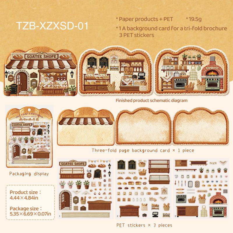 Tiny Treasure Shop Series Vintage Coffee Bread Flower Landscape Sticker Creative DIY Journal Material Collage Stationery