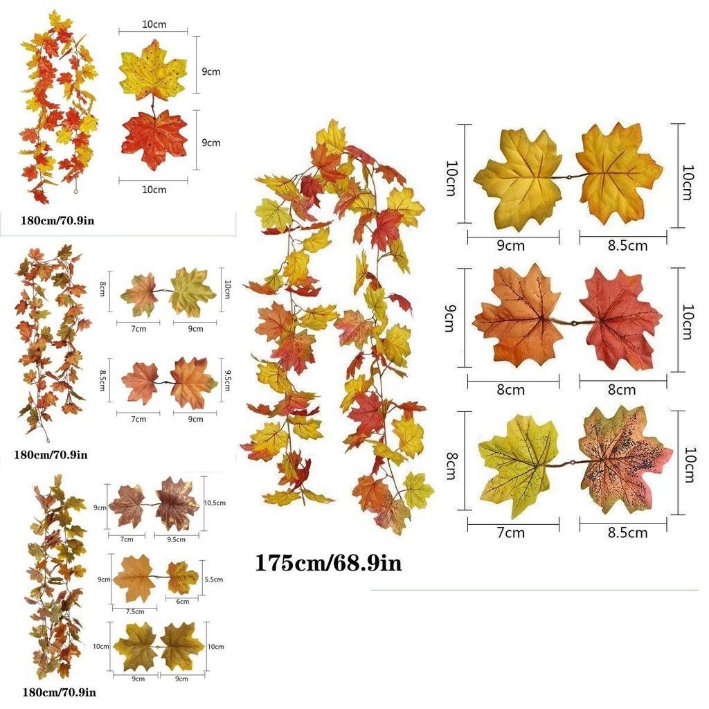 Realistic Autumn Maple Leaf Garland For Thanksgiving And Halloween Decorations