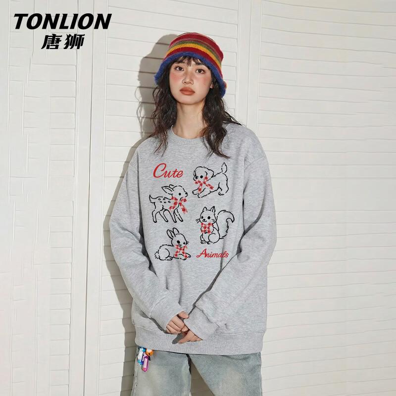 TonLion Women's Round Neck Long Sleeve Sweatshirt