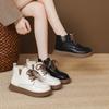 Retro flat-bottomed Martin boots women's new winter velvet warm and comfortable trendy lace-up casual short boots