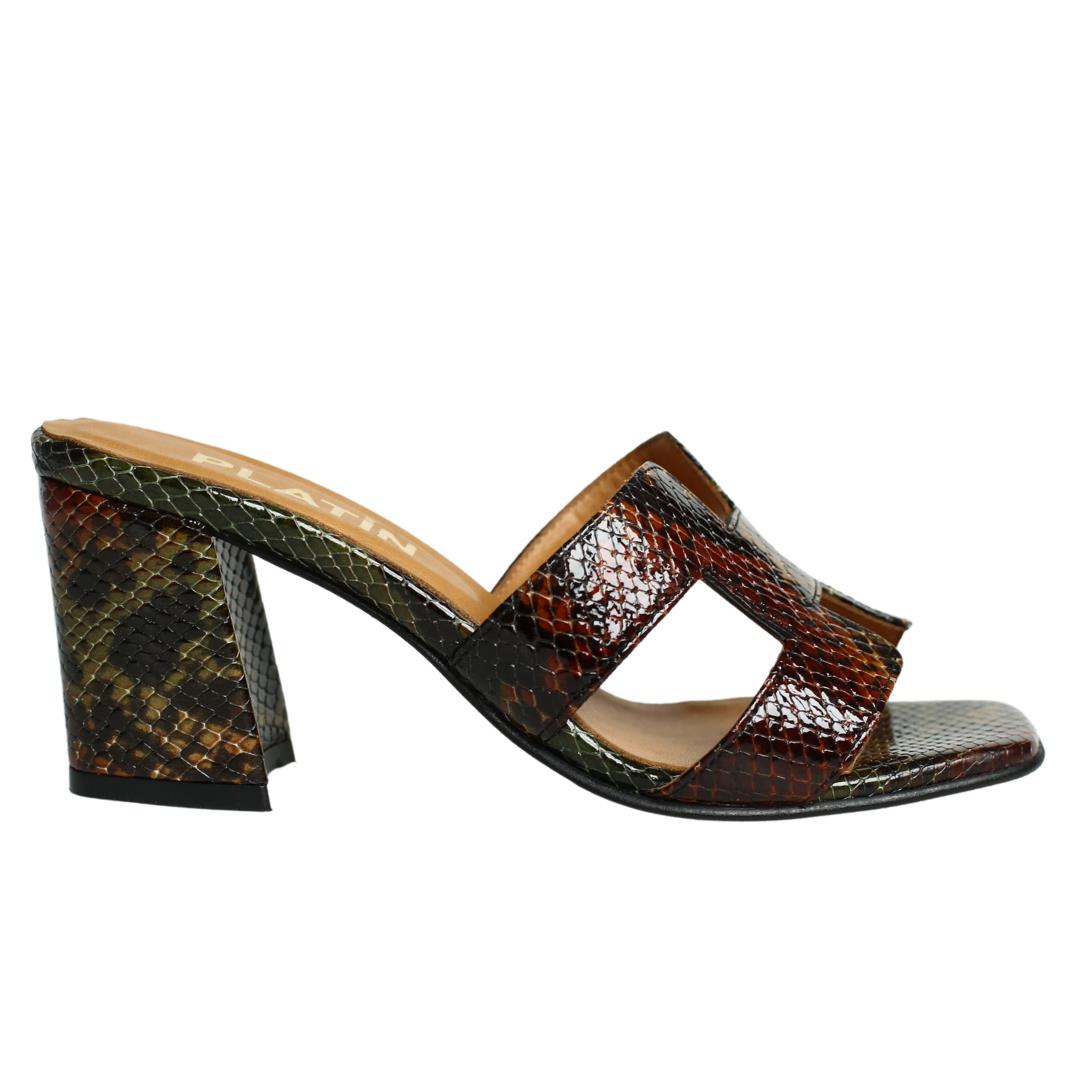 

Женские тапочки из натуральной кожи на каблуке