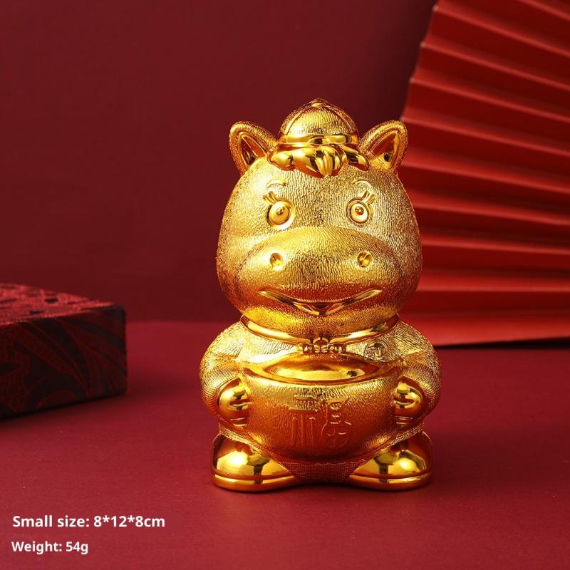 Creative Horse Ornament Lucky Traditional Home Statue Ingot Can Be Rotated Home Decoration Office Desktop Decoration