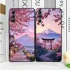 Japanese Pink Cherry Mount Fuji Soft Phone Case for Samsung A17 A37 A57 A16 A26 A36 A56 A15 A25 A35 A55 A14 A24 A34 A54 A13 A23