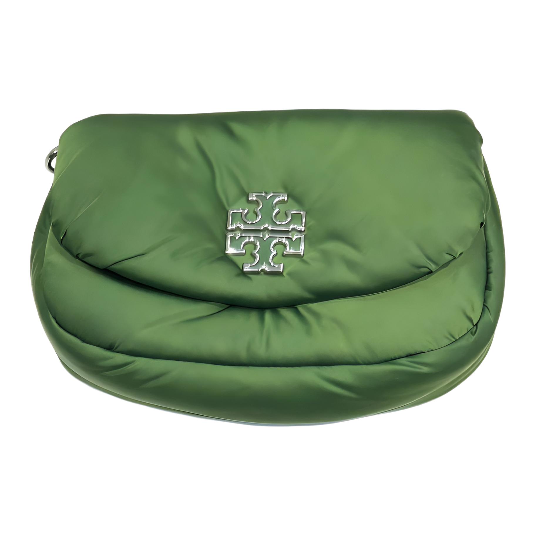 

Tory Burch Classic Logo Decorated Fabric Crossbody Bag Women bags Green 159715-306 Basic Set (Bag+Dust Bag)