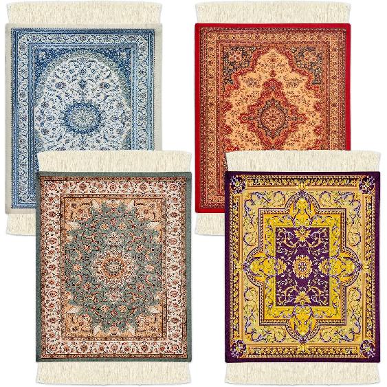 Мини-коврик Подставки под стаканы в персидском стиле Держатели для напитков Восточный Винтажный Бохо Коврики для напитков Миниатюрный Элегантный Подстаканник для офиса Дома