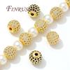 6mm 8mm 10mm Spacer Beads 18K Gold Plated Brass Zircon Bead,Separator For Bead,DIY Jewelry Making Supplies,Bracelets Accessories