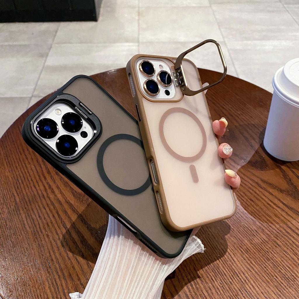 Skin matte mobile phone case iPhone16 metal lens holder magnetic attraction U2 Apple advanced sense 15PRO suitable