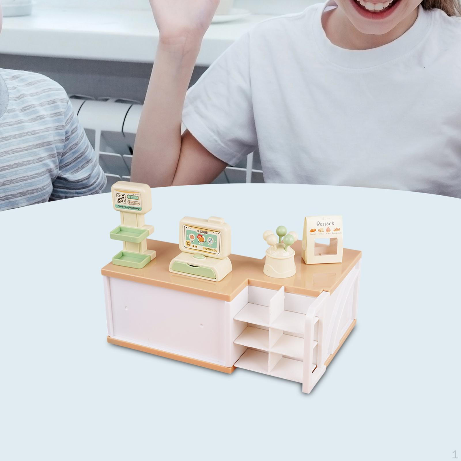 

Кукольный домик Миниатюрный кассовый аппарат Кукольный домик Мебель Ролевая игра Мини Веселье 1:12 весов для малышей Light Wood Color