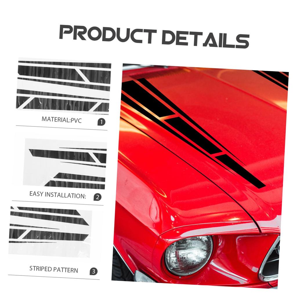 BUGUUYO 1 Pair Car Hood Sticker Universal Hood Sticker Car Sticker Exterior Waterproof Car
