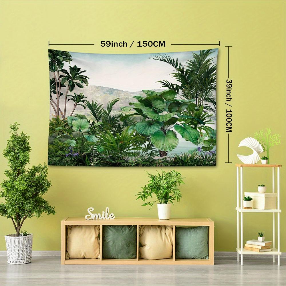 Tropical Rainforest Banana Tree Tapestry, 126x71inch, Polyester Woven Wall Hanging, Soft and Flat Fabric, Natural Style Room Decor for Bedroom and Liv