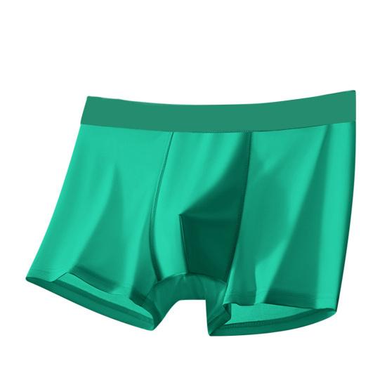 Men Boxer Underwear High Waist Ice Silk Seamless Thin Shorts Briefs Letter Print Quick Drying U-Convex Panties