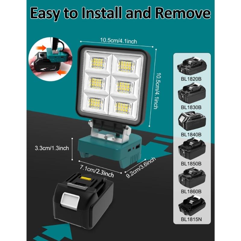 Solid ABS Multi Functional Work Light with Adjustable Head for Car Repair Camping and Night Tasks High Luminances