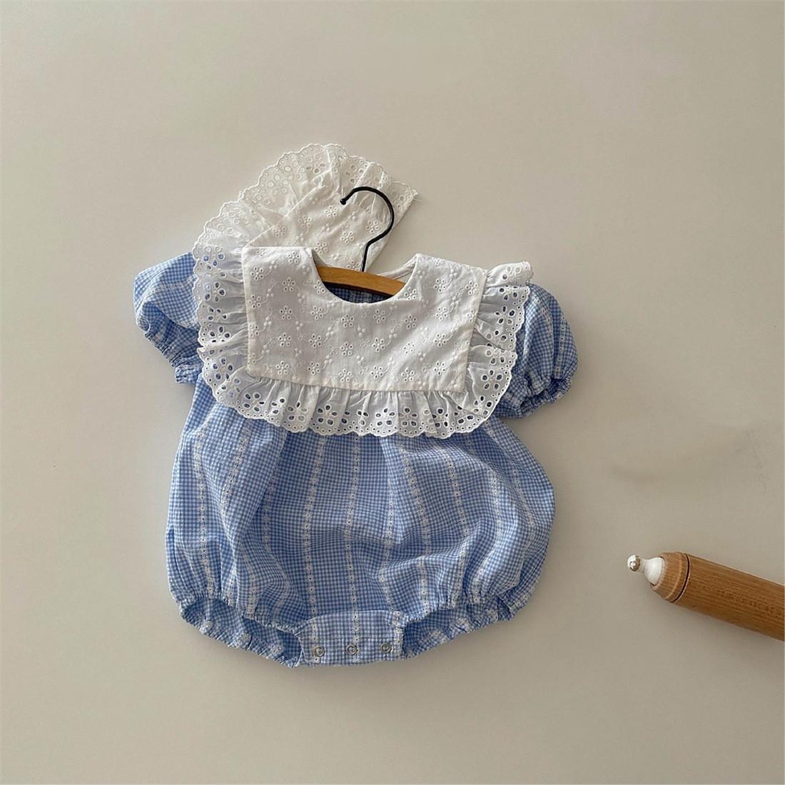 

Cute Lace Baby Girl Romper Cotton Short Sleeve Bodysuit Infant Clothes 90