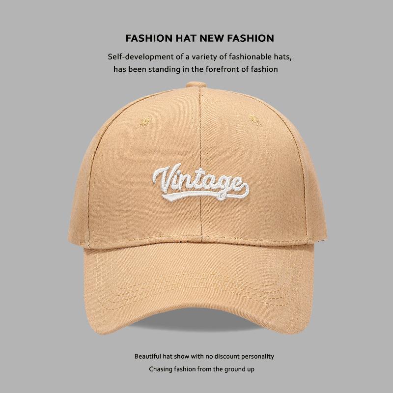Hat Women's Spring and Summer Sunscreen Embroidery Baseball Cap Autumn Versatile Big Head Circumference Show Face Small Shade Peaked Cap Men