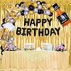 Beer-themed Black and Gold Birthday Party Wine Bottle Aluminum Film Latex Balloon Set of Decorative Items