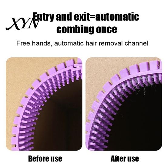 Tunnel Toy Cat Self Groomer for Cardboard Boxes, DIY Grooming Brush Hair Reduction Ring, Hands-Free Massage Comb House Door Hole