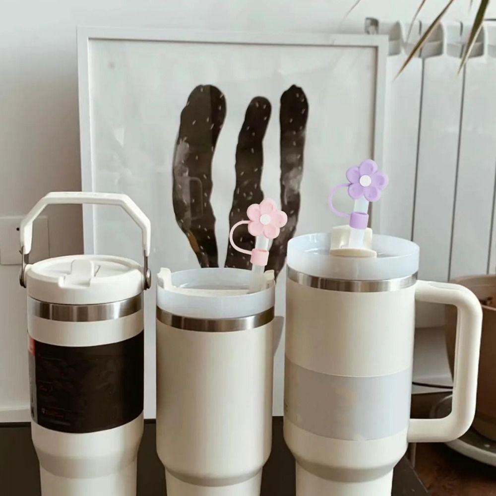 Blumenförmige Strohhalmspitzen Abdeckung Staubdichte Strohhalmabdeckung Kappe Trinkstaubkappe für Becher