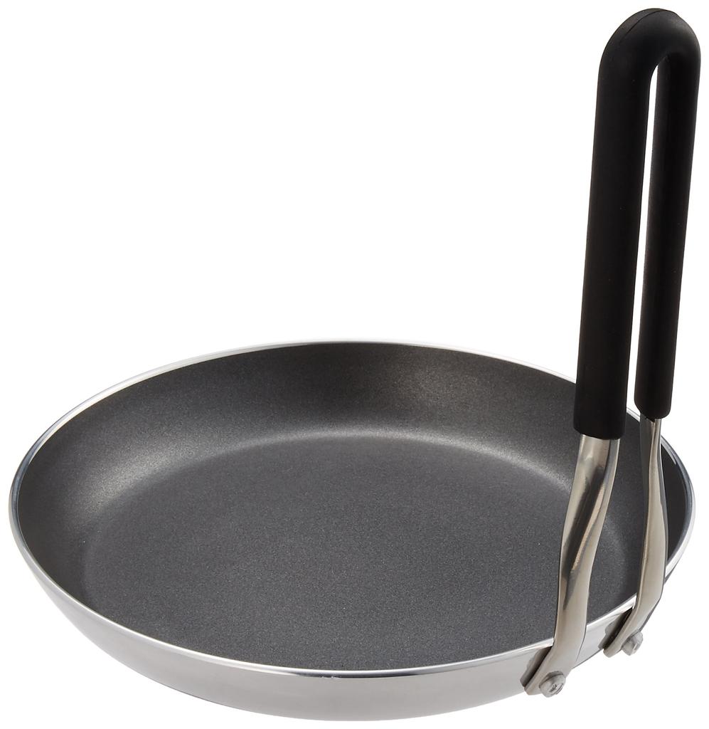 Endo Shoji Commercial TKG Teflon Oyako Pot with a Handle and Aluminum Alloy Body and Stainless Steel Bottom (18cm), Teflon-Treated (AOY4102)