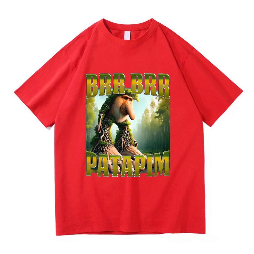 Brr Brr Patapim T Shirt Unisex Funny Italian Brainrot Meme Tshirt Cool Bombardiro Crocodillo Tralalero Tralala Cotton Tees Shirts