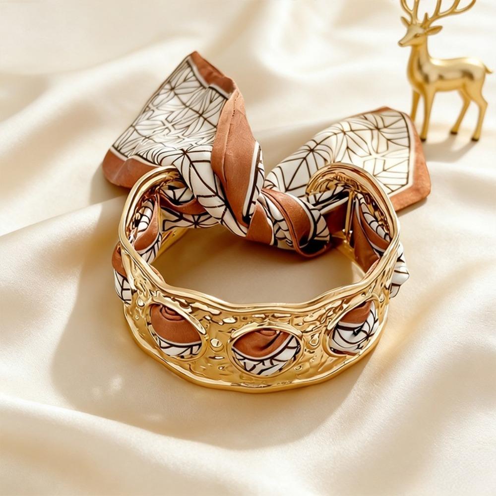 Adjustable Design Hollow Open Cuff Bracelets Geometric Cuff Bracelets  Western Style Style 1