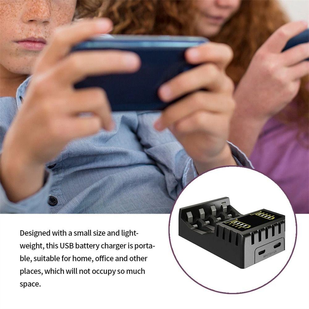 4 Slot LED Indicator Battery Charger Battery Fast Charger Battery USB Charger AAA/AA Charger