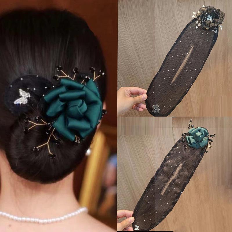 Camellia Black Butterfly Hair Bun Maker - Versatile Douyin-Style Twist Clip for Women