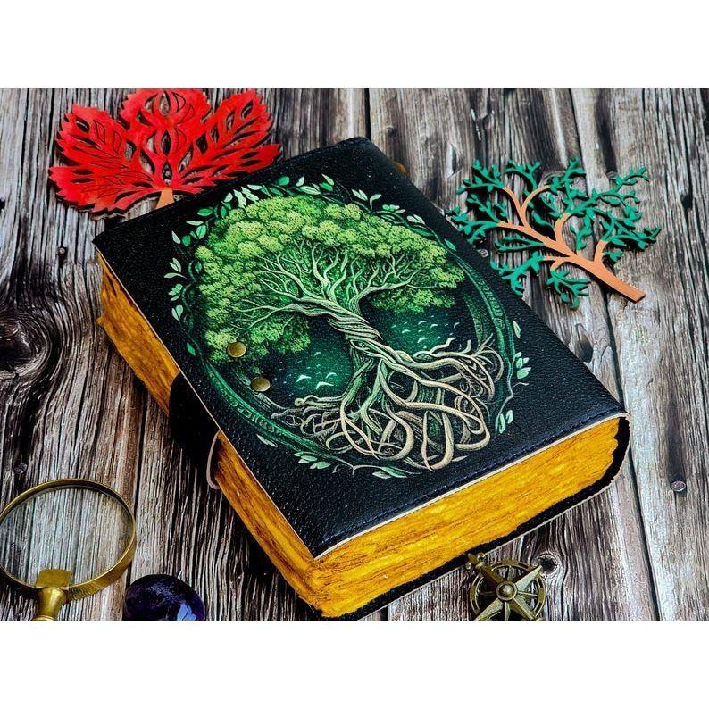 Leather Journal Tree of Life - Genuine Leather Notebooks For Women - Beautiful Journal For Sketches Book Traveling Book Blank Spell Book