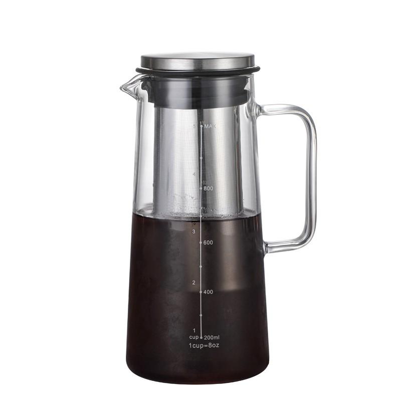 The new coffee cold brew pot in summer can be entered into the cold kettle coffee pot at the side door of the refrigerator small size 1000ml
