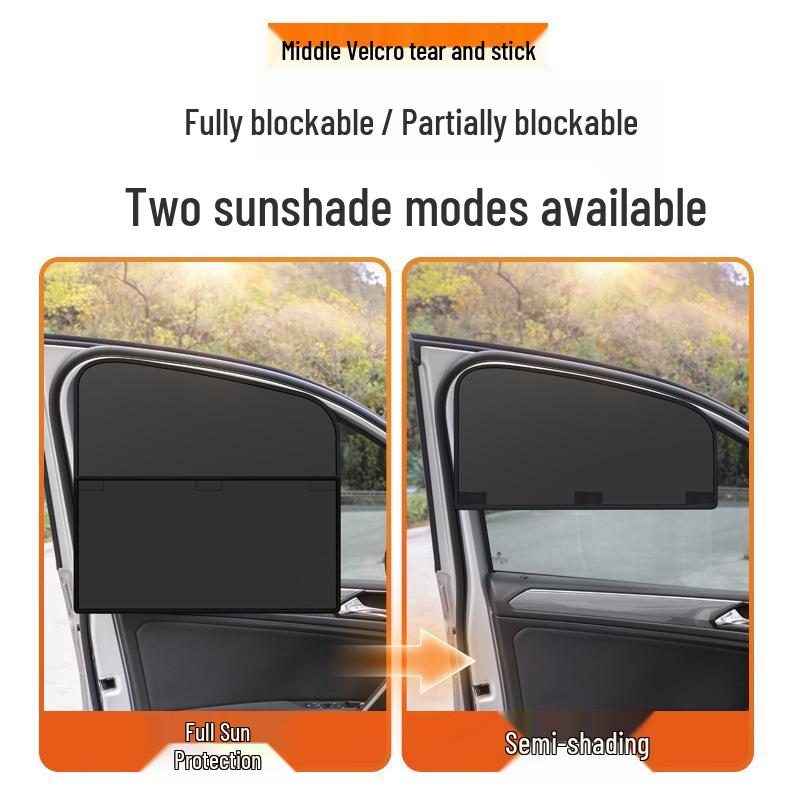 Auto-Sonnenschutz Verdunklungsvorhang - Wärmeisolierung & UV-Schutz für Seitenfenster, Voll-/Halbabdeckung mit abnehmbarem Klettverschluss, Kein Bohren erforderlich.