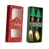 2 Piece Christmas Spoon And Fork Set, Tableware, Long Handle Stirring Spoon, Dessert