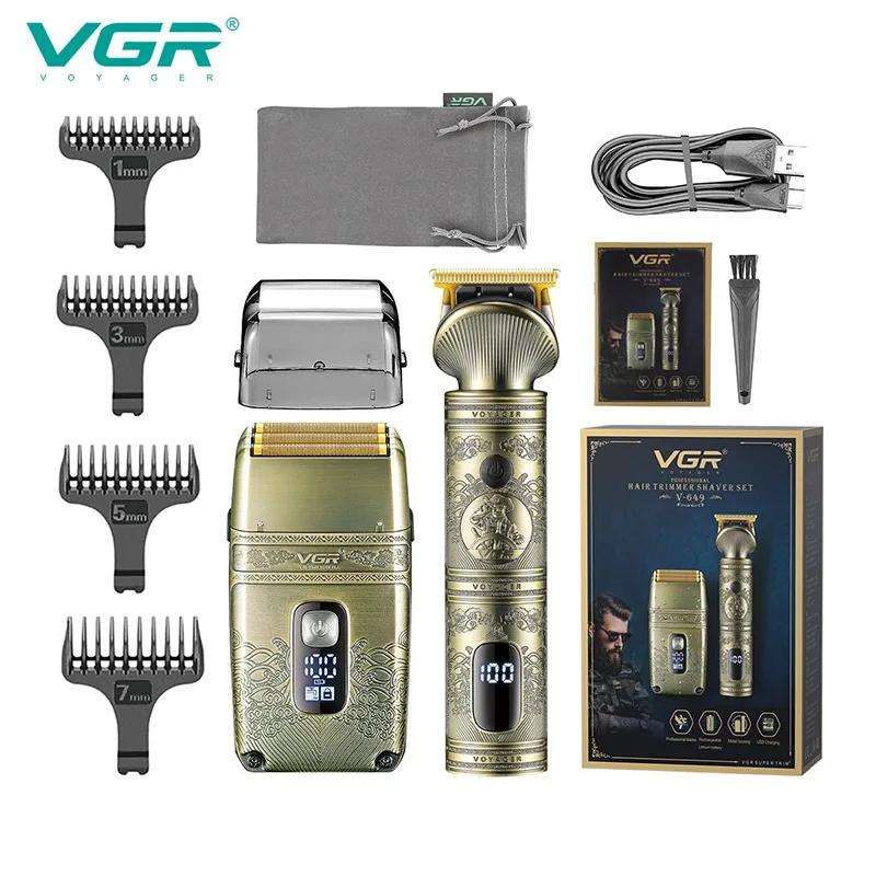 

VGR 649 Hair Trimmer Electric Hair Cutting Machine Waterproof Shaver Professional Hair Clipper Metal Barber Trimmer for Men Digital Display LED Shaver золотой