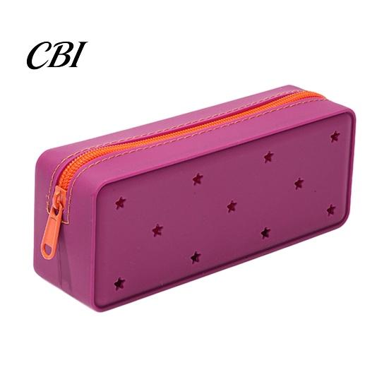 Supplies Bag Silicone Pencil Case, Cute Heart Star Shape Large Pouch, Case Soft Pen for Students, School Stationery Organizer