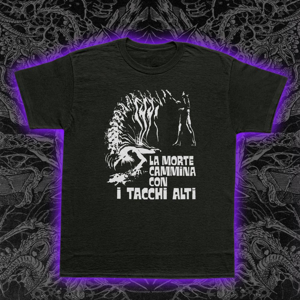 Death Walks on High Heels T-Shirt Giallo Italian Horror Movie Luciano Ercoli