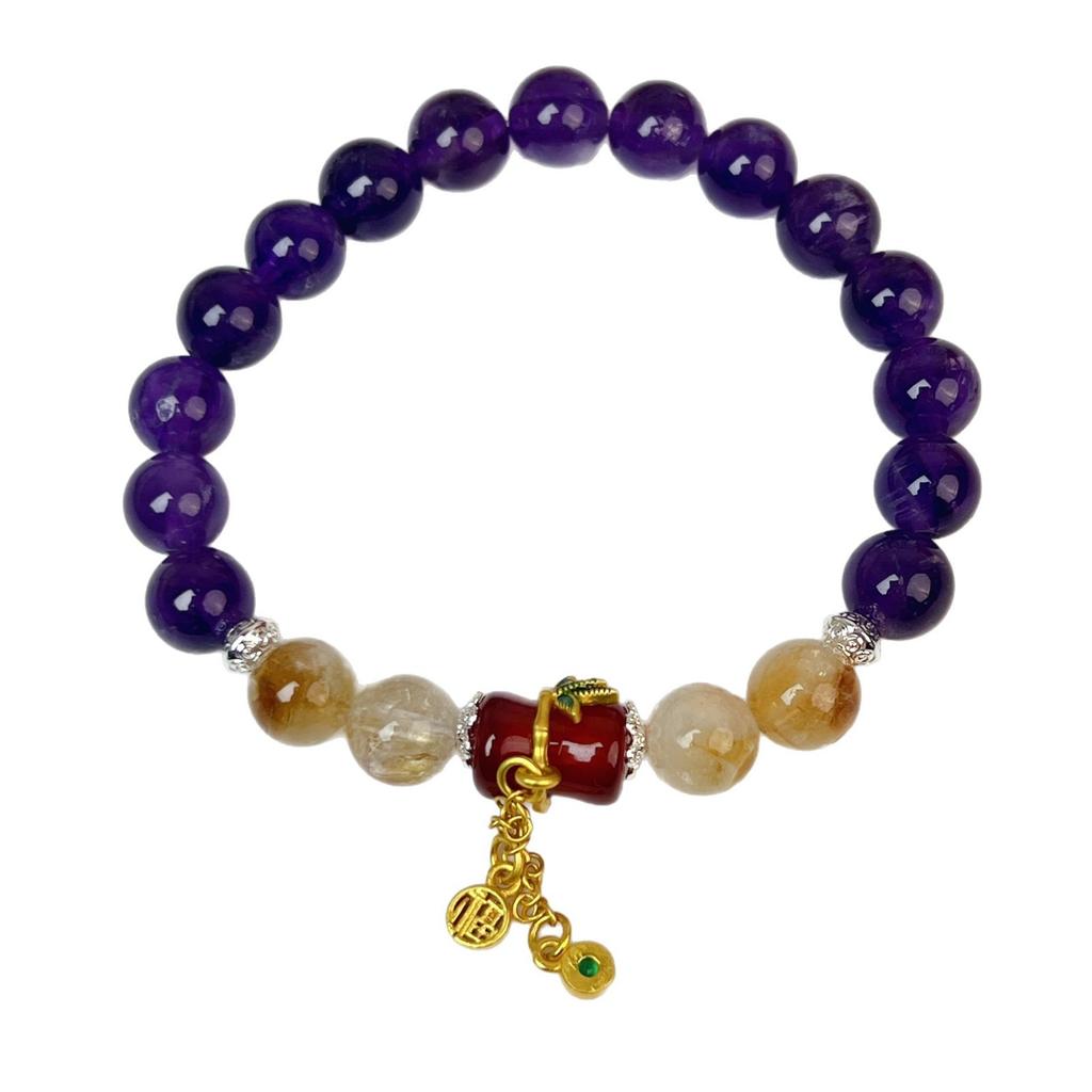 Natural Amethyst Bracelet Agate Fashion Women Daily Jewelry Lucky Gift