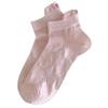Women Japanese Embroidery Bowknot Short Boat Socks Hollow Out Cotton Comfortable Breathable Mesh Low Cut Ankle Socks