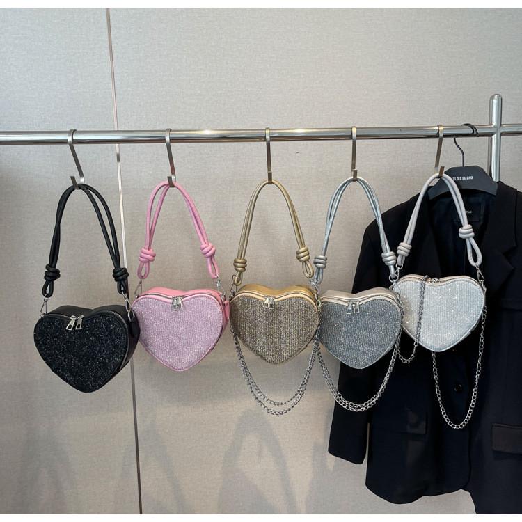 Simple Heart Bag 2024 New European And American Fashion Trendy Street Style Shoulder Bag For Ladies