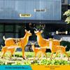 Luminous Fiberglass Sika Deer Sculpture for Garden Lawn Decoration