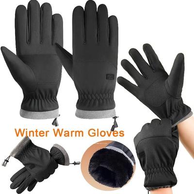 Touch Screen Winter Gloves for Men Outdoor Cycling Sports Running Motorcycle Ski Fleece Non Slip Full Fingers Warm Gloves