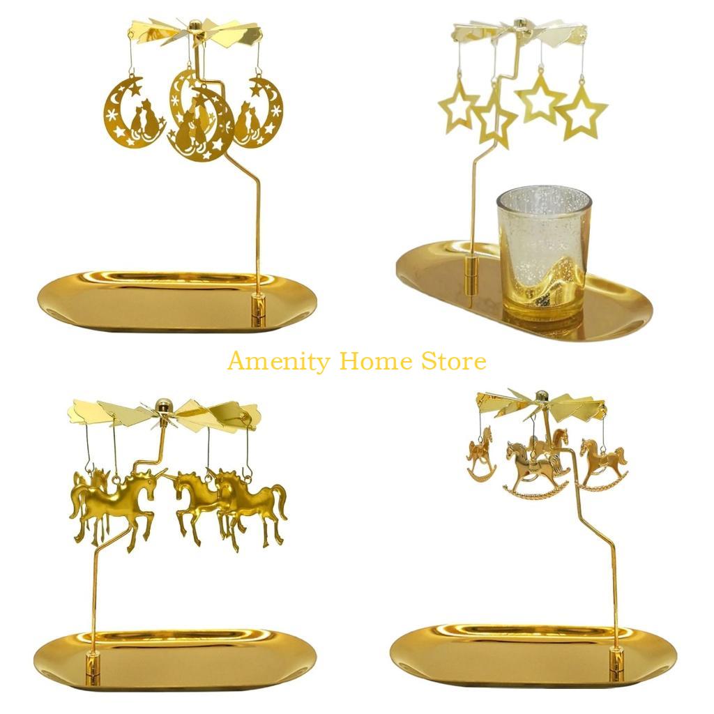 F26C Magical Rotating Candle Holder Magnetic Rotating Candlestick Adds Warmth to Bedrooms and Special Party Occasion