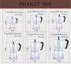 Stovetop Coffee Maker, Italian Espresso, Expresso Percolator, Cafe Coffee Pot, 1, 2, 3, 6, 9, 12, 14Cup